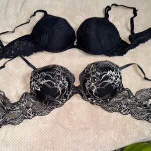 La SENZA Elegant Black and Gray Lace Bras
